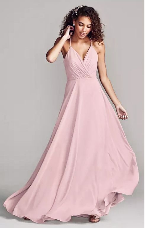 Bridesmaids V Neck Spaghetti Straps Long Skirt Sz 10