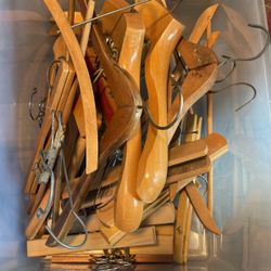30 Vintage Wooden Hangers 