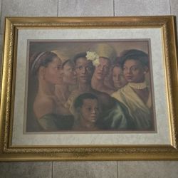 Vintage '92 TIM ASHKAR "The Beauty of Color" African American Women Framed Art 29x35"