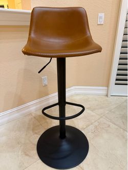 Modern Adjustable Cognac Bar Stool