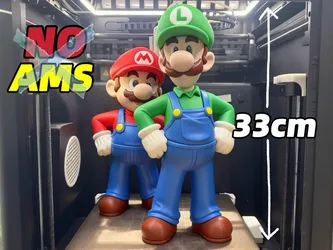 Luigi Statue 33cm Multicolor 3D Printed Nintendo Figure Large