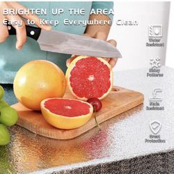 Self Adhesive Shelf Liner, Water and Oil Proof Kitchen Drawer Liners, Dirt Resistant Cabinet Liners, Works Perfect on Kitchen Backsplash, Shelves