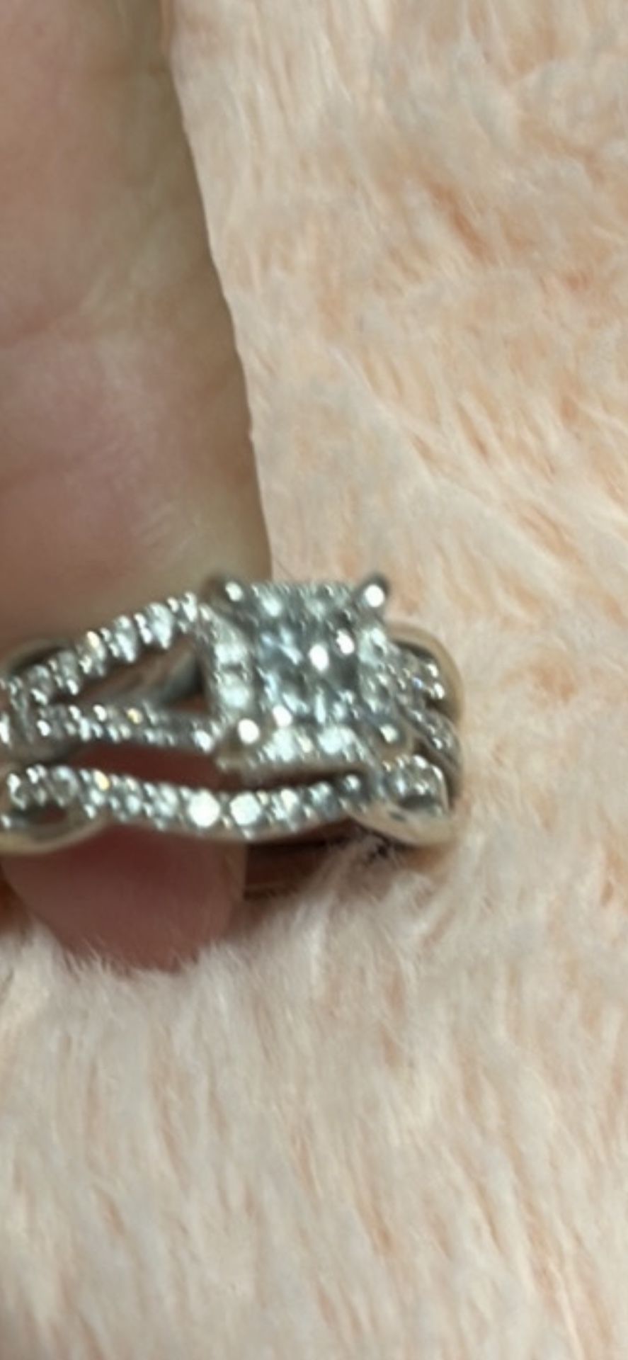 Anillo De Oro Blanco 14 K Side 6 En Especial