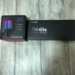 Punkston Th-61s Mechanical keyboard And fifine A6V Gaming microphone Together