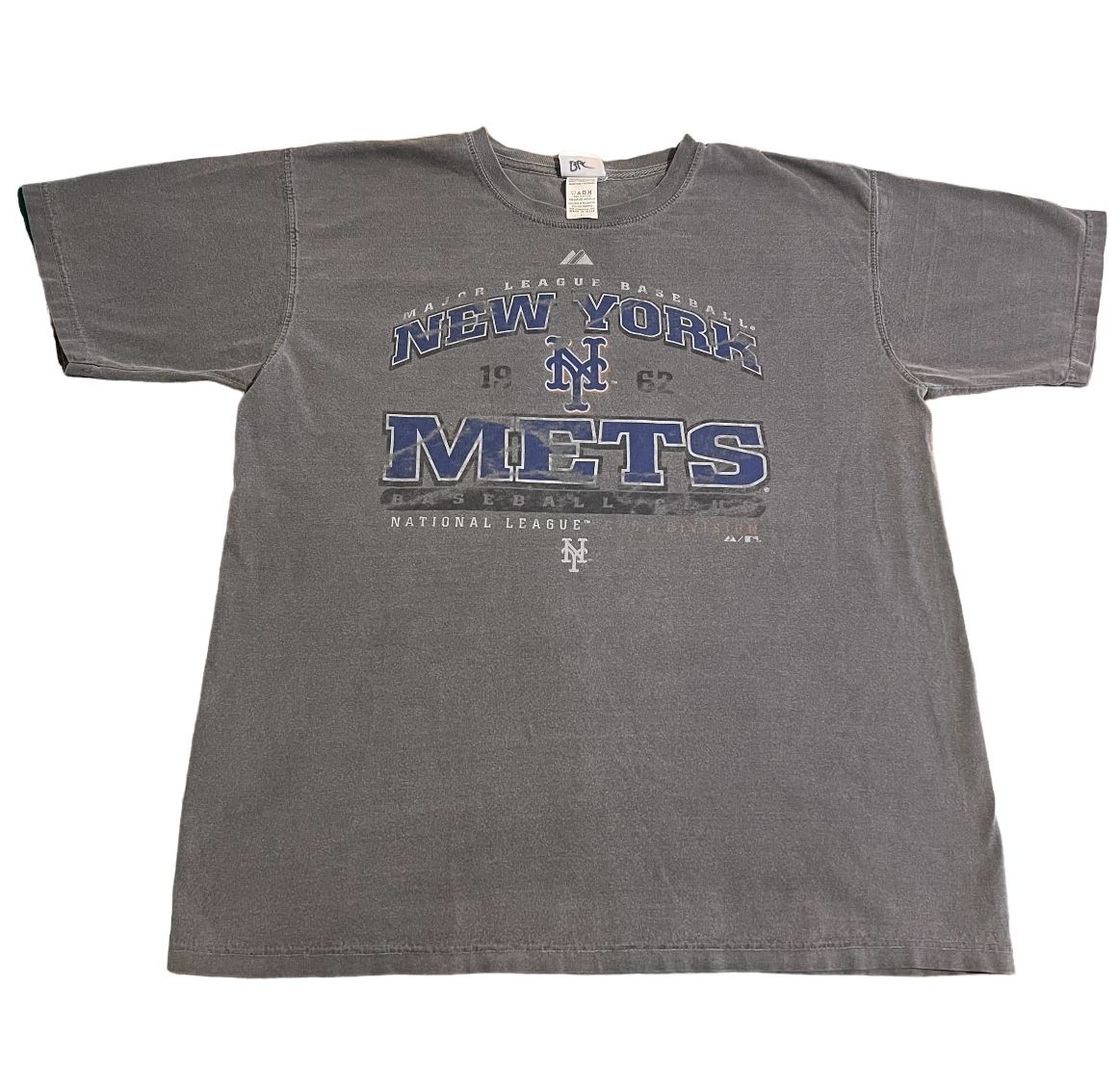 New York Mets Shirt Men Large Gray Majestic MLB Baseball Lightweight Casual Tee