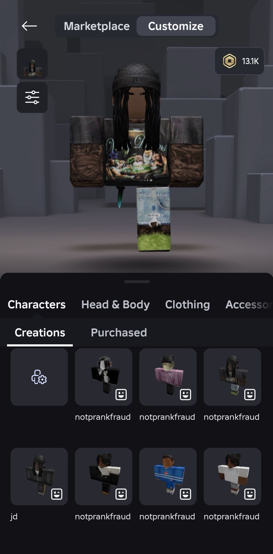 ROBLOX 13K ROBUX KORBLOX ACCOUNT FOR LOW