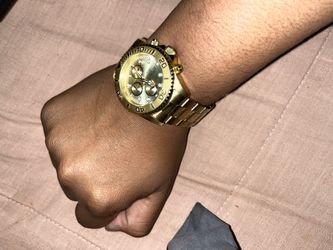 Invicta gold pleaded watch