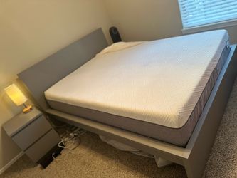 Queen Foam Mattress with Gray Fabric Border