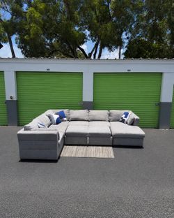 Sleeper Sectional Couch Sofa - City Furniture - Storage Chaise - Pullout Trundle