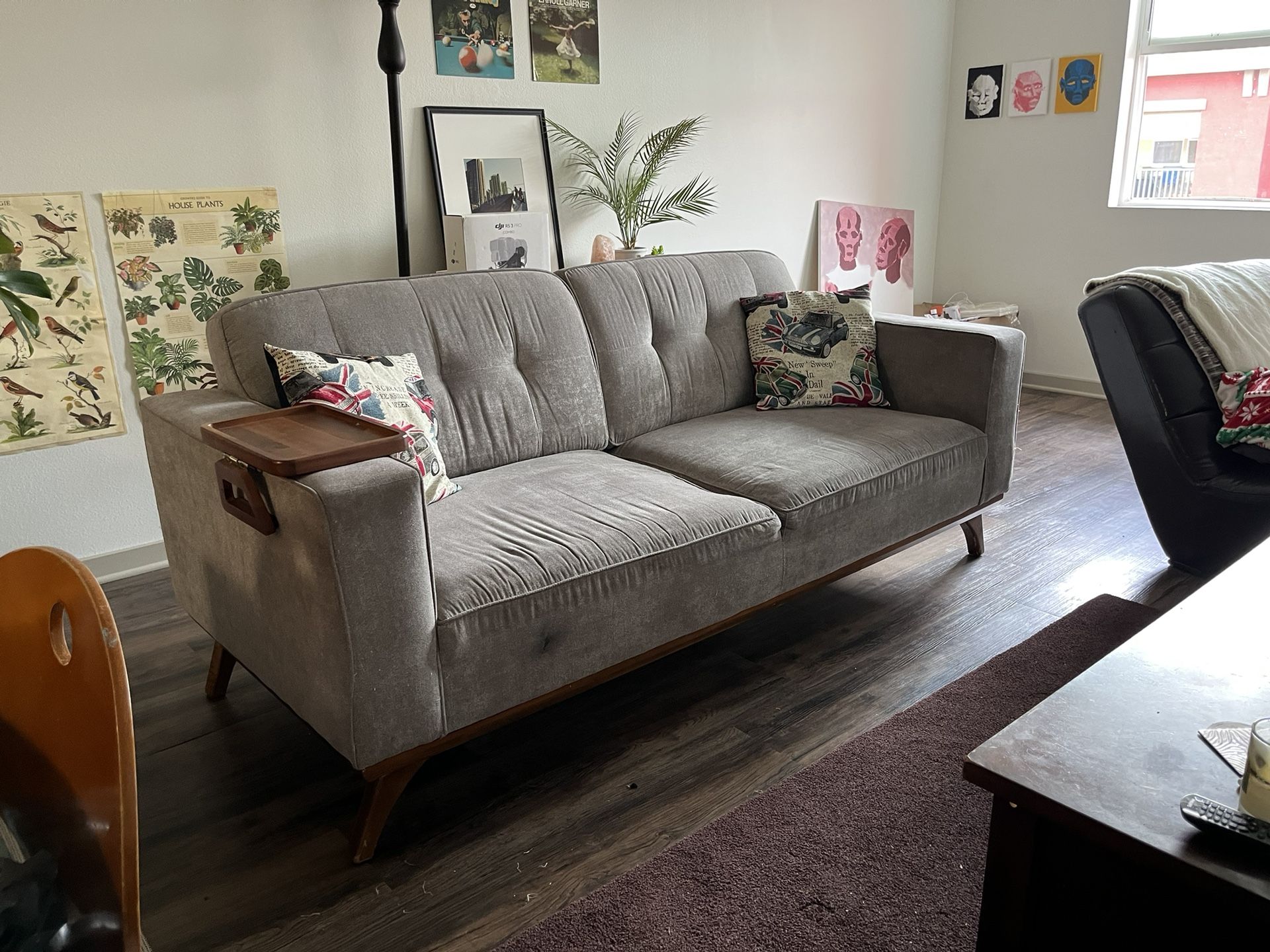 Grey Mid century Modern Couch