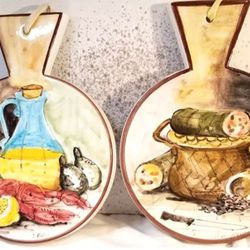 Ceramiche & Maioliche Hand Painted Signed Wall Hanging Plaque Art Pottery Italy