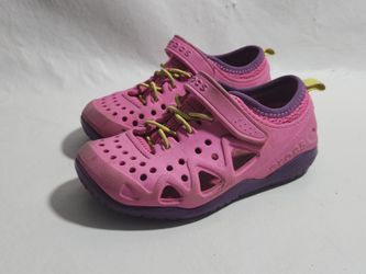 crocs girls sz 12 Pink Purple Need Washed
