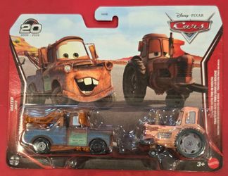 Disney Pixar Cars, "MATER and TRACTOR WITH TIRE IN MOUTH ", 2-Pack, Metal, VHTF