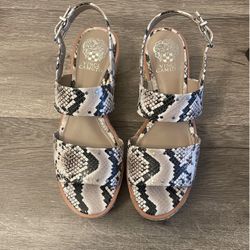 NEW! Vince Camuto leather Wedges/Sandals, Women Size 9 (Pick Up In West Jordan UT)