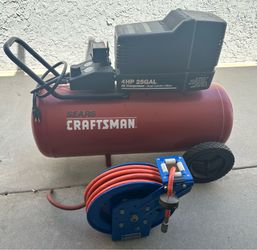 Air compressor and hose reel