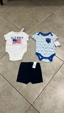 Baby GAP Baby Boy’s Shorts, Old Navy and Baby by bon bebe Onesies, Size 3-6 Months