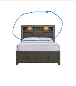 Sasha Queen Music Bed W/Led Light in Grey Just The Back Board Brand New Never Used 