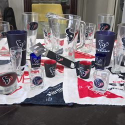 Texans Fan Glass Party Set