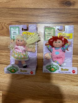Vintage Cabbage Patch Kids Easter Beanbag Dolls – Mattel – Set of 2