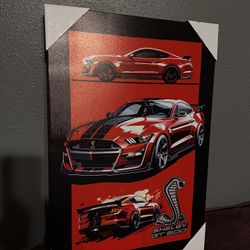 Ford Mustang Shelby GT 500 Wall Canvas Frame Decoration