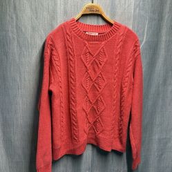 Joe Fresh &amp; Gillian Harris Red Cable Knit Sweater size small

