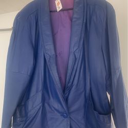 Men’s Casablanca Leather Jacket Blue