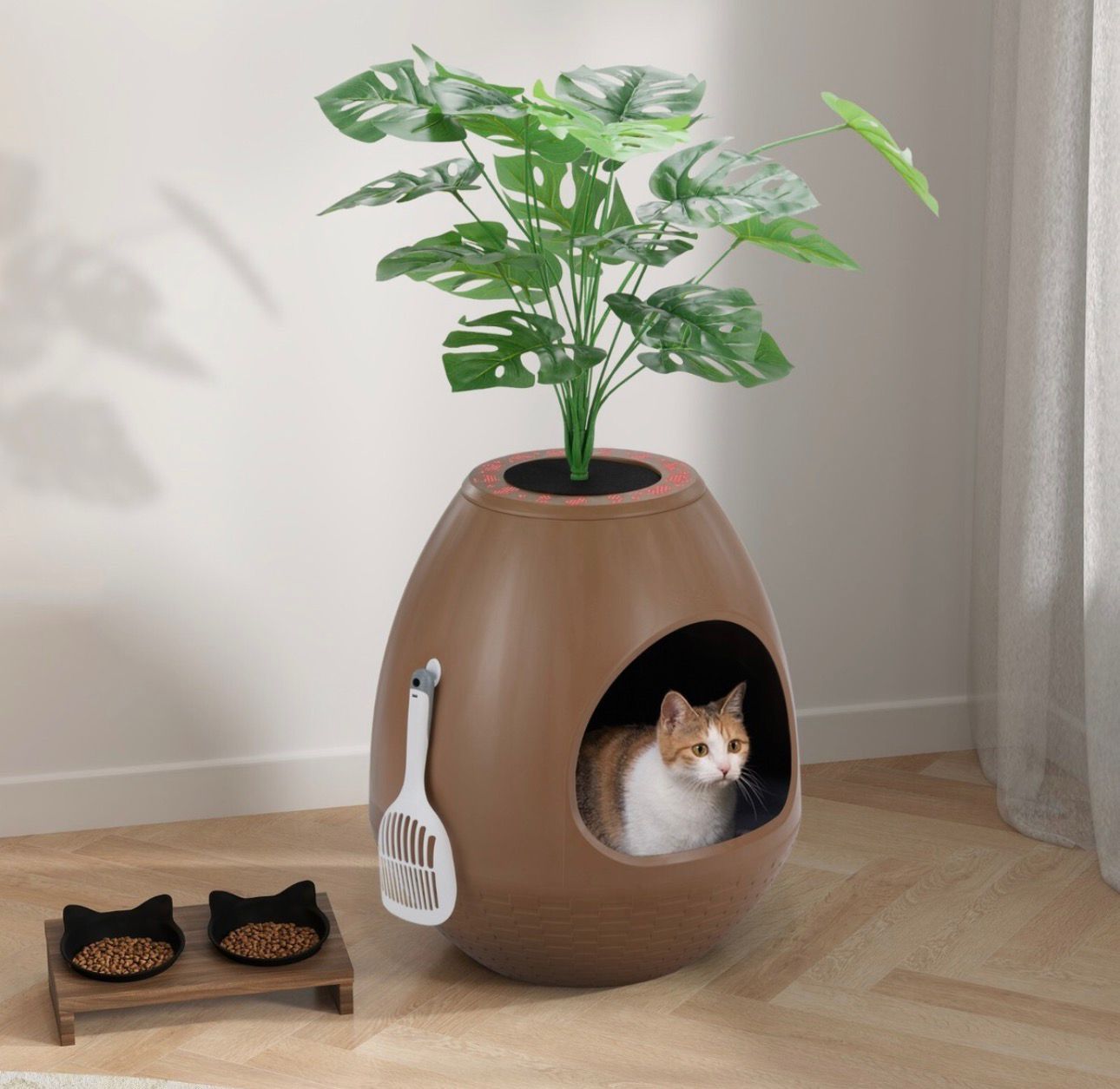 Eggloa6 Smart Hidden Litter Box Plant Litter BoxEnclosure Odor Absorbing