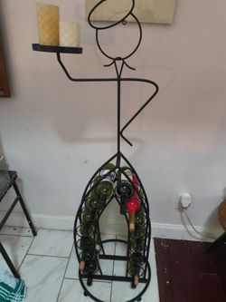 Wrought Iron Stick Figure Wine Rack