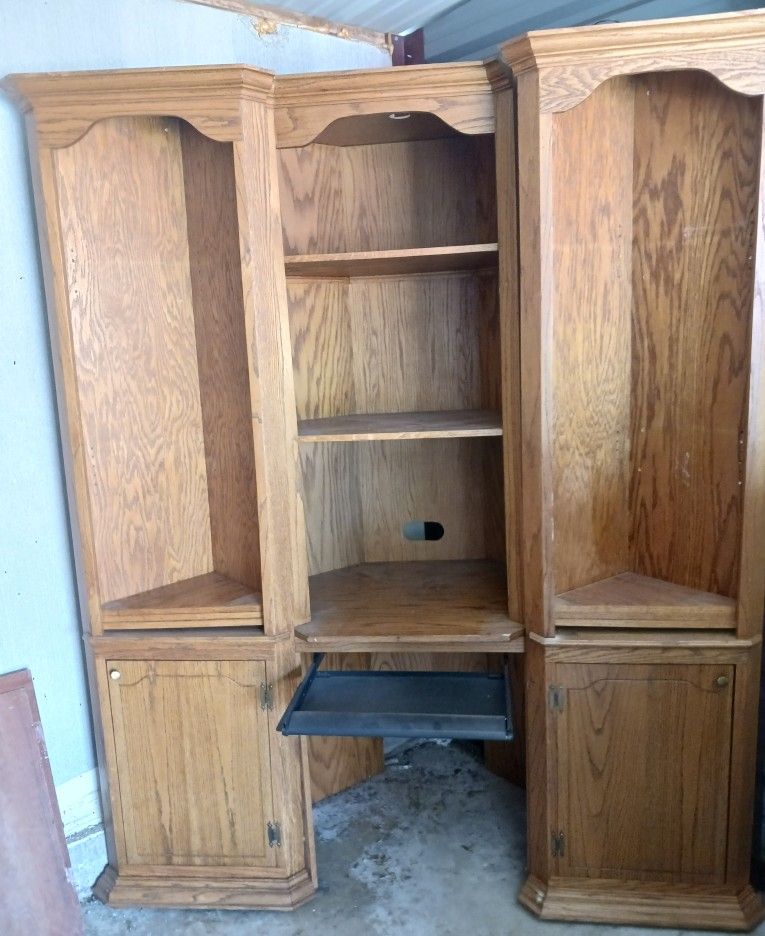 3 Piece Corner Computer Desk With Bookcases