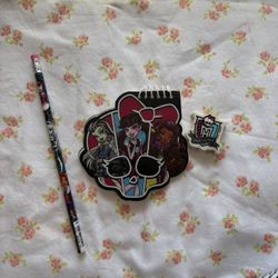 Monster High Notebook Pencil And Eraser 