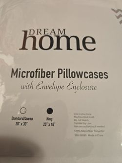 BRAND NEW , MICROFIBER PILOWCASES . WHITE COLOR . KING SIZE .
