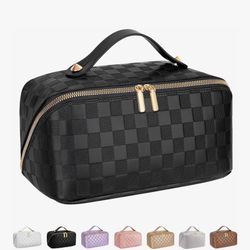 Large Capacity Travel Cosmetic Bag & 4 pack Travel Bottles for Toiletries