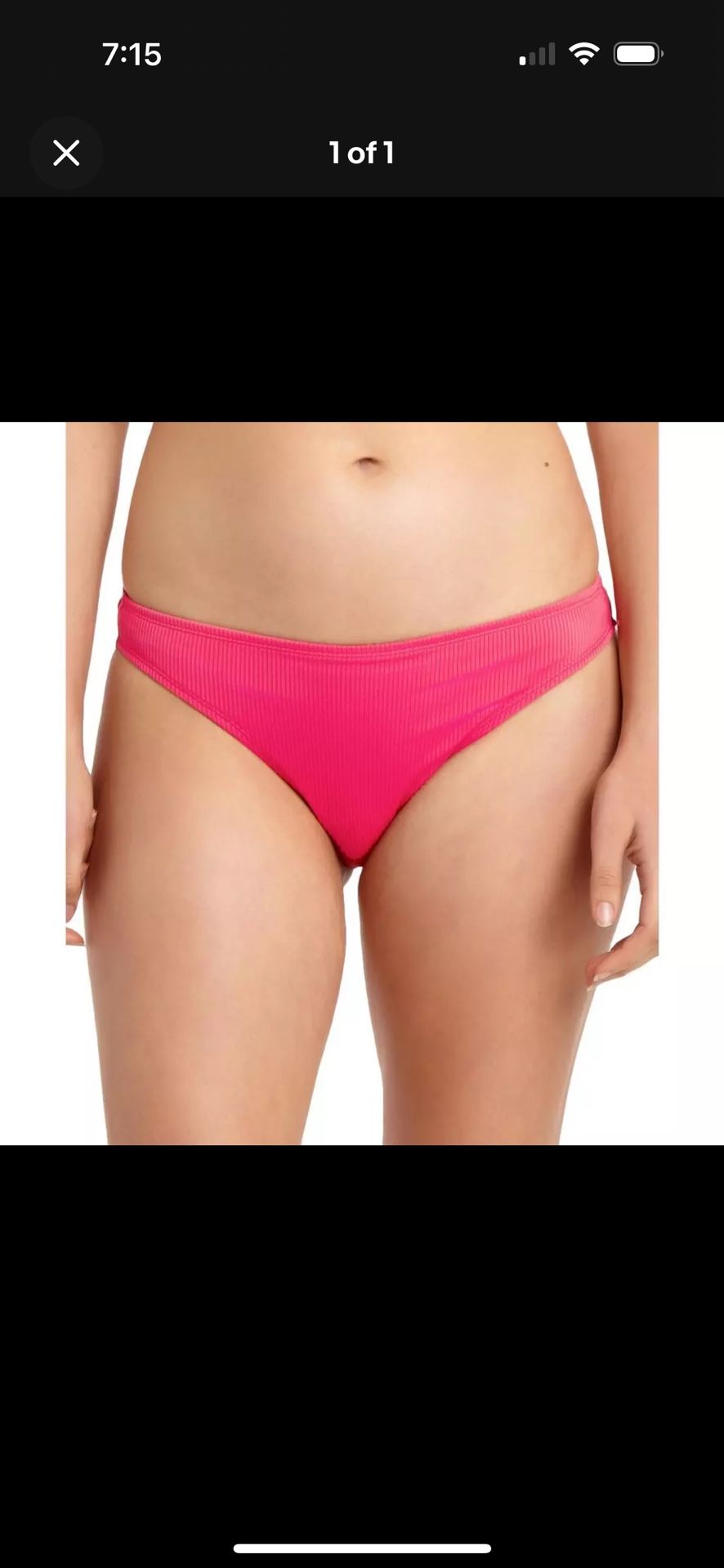 California Waves Womens Pink Ribbed Bikini Swim Bottom Separates XL 6210