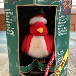 Vintage Christmas Singing Bird Ornament Decoration collectible 