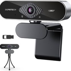 New DEPSTECH 1080P HD Webcam with Microphone + Tripod