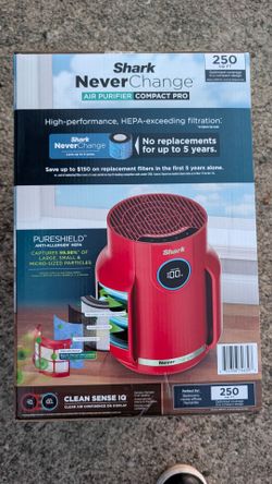 NEW Shark NeverChange Compact Pro Air Purifier – Red – 250 Sq Ft