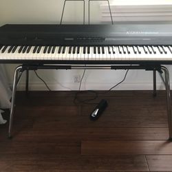 Kurzweil K1200 Pro Digital 88-Key Keyboard, Stand, Case & headphones. Also Available: Roland amplifier-Yorkville Monitor Speakers-MOTU components etc.