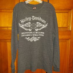 MENS HARLEY-DAVIDSON SHIRT/SWEATSHIRT 26" COLLAR TO BOTTOM & 20" PIT TO PIT 