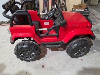 Red 12V Kids' Ride-On Jeep with Roof Light Bar