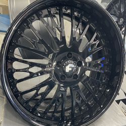 Forgiato Cravatta Staggered 22x9 - 22x10.5 Glossy Black For Mercedes S550 - S580 🔥🔥🔥🔥🔥