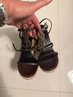 Saint Laurent YSL Espadrille Wedge Sandals