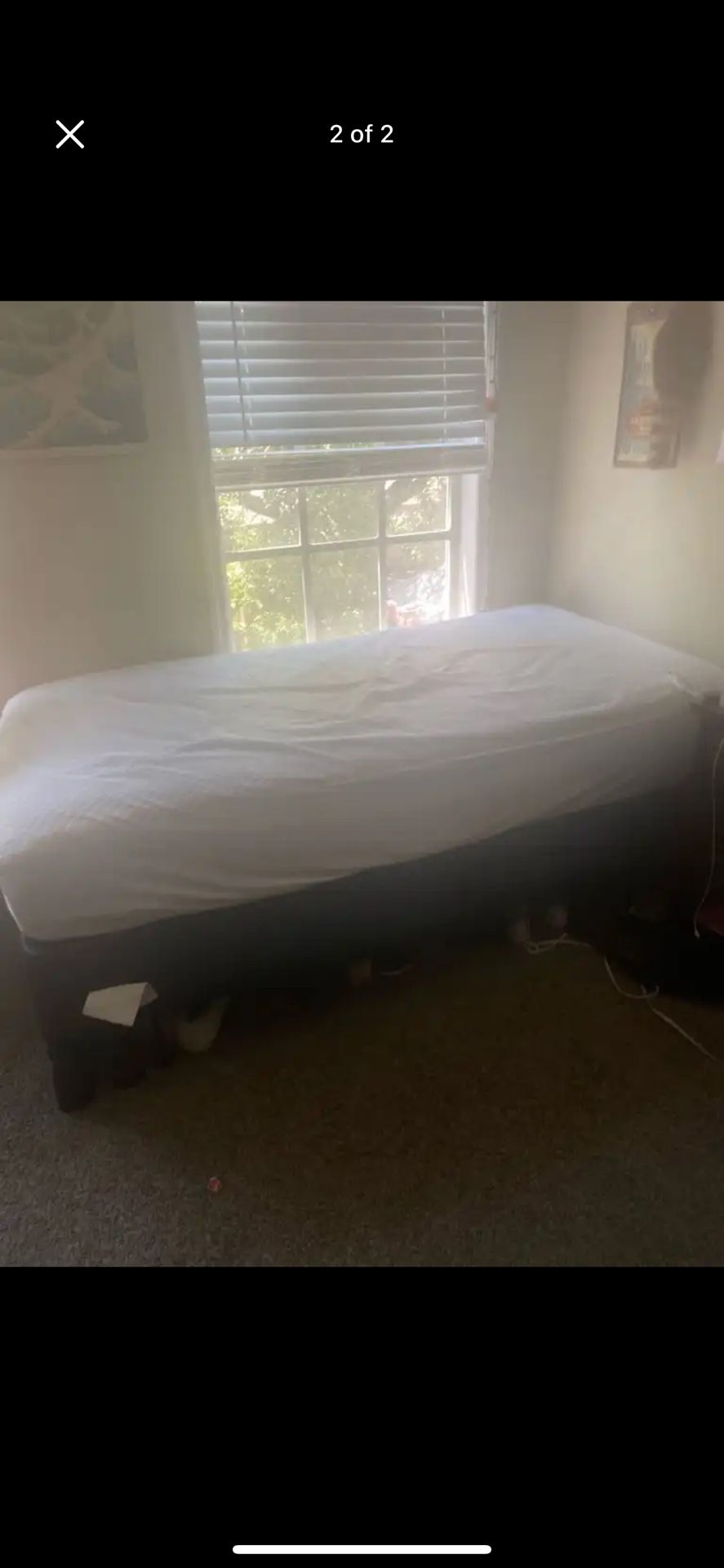 twin bed boxspring and frame