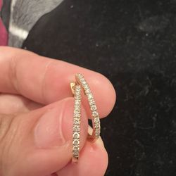 18k gold diamond loop earrings