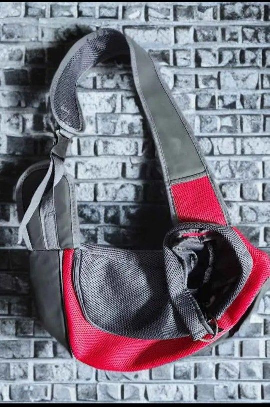 NEW Puppy/small dog sling, Red And Gray