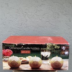 Oil Lamps/Candle Holders Set of 3