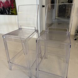 Clear Acrylic Barstool Chairs Set Of 2
