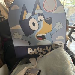 New in Gift Box   Bluey Plush Throw   Super Cute - Super Soft  40”x50”  $10