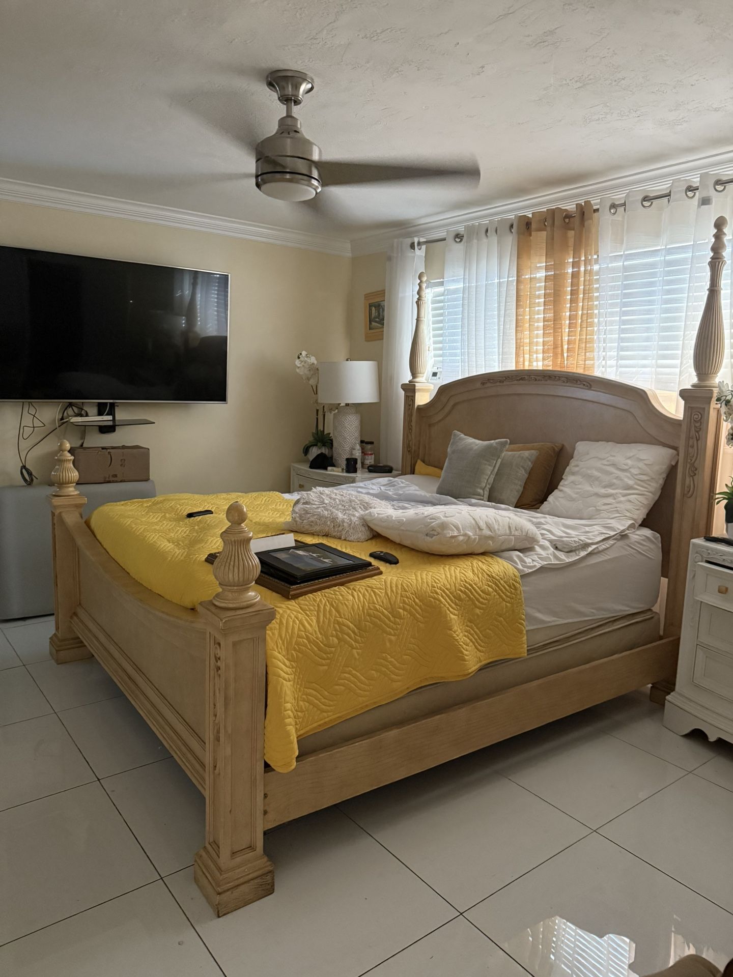 King Size Bed frame + Mattress