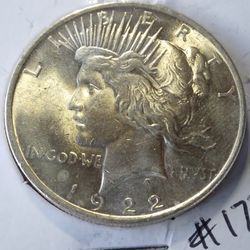 1922 BU PEACE DOLLAR 