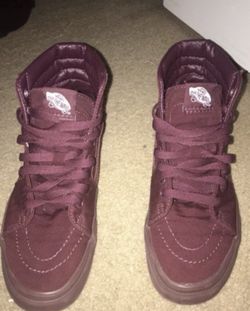 Burgundy sk8-hi vans